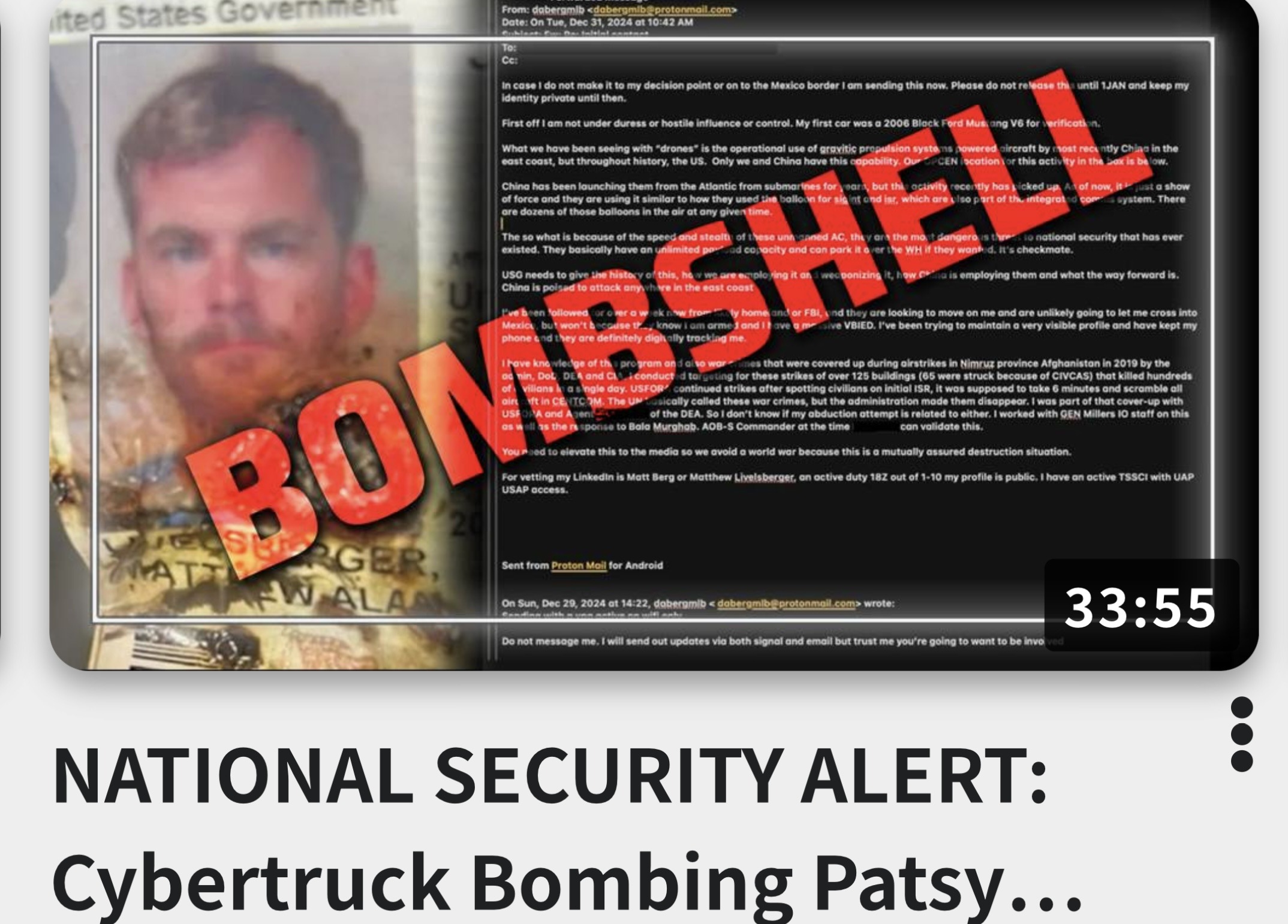 NATIONAL SECURITY ALERT: Cybertruck Bombing Patsy Matthew Livelsberger Warned That The Deep State Was Planning To Target Trump With “Drones” Hours Before He Reportedly Died In The Bomb Blast In Las Vegas