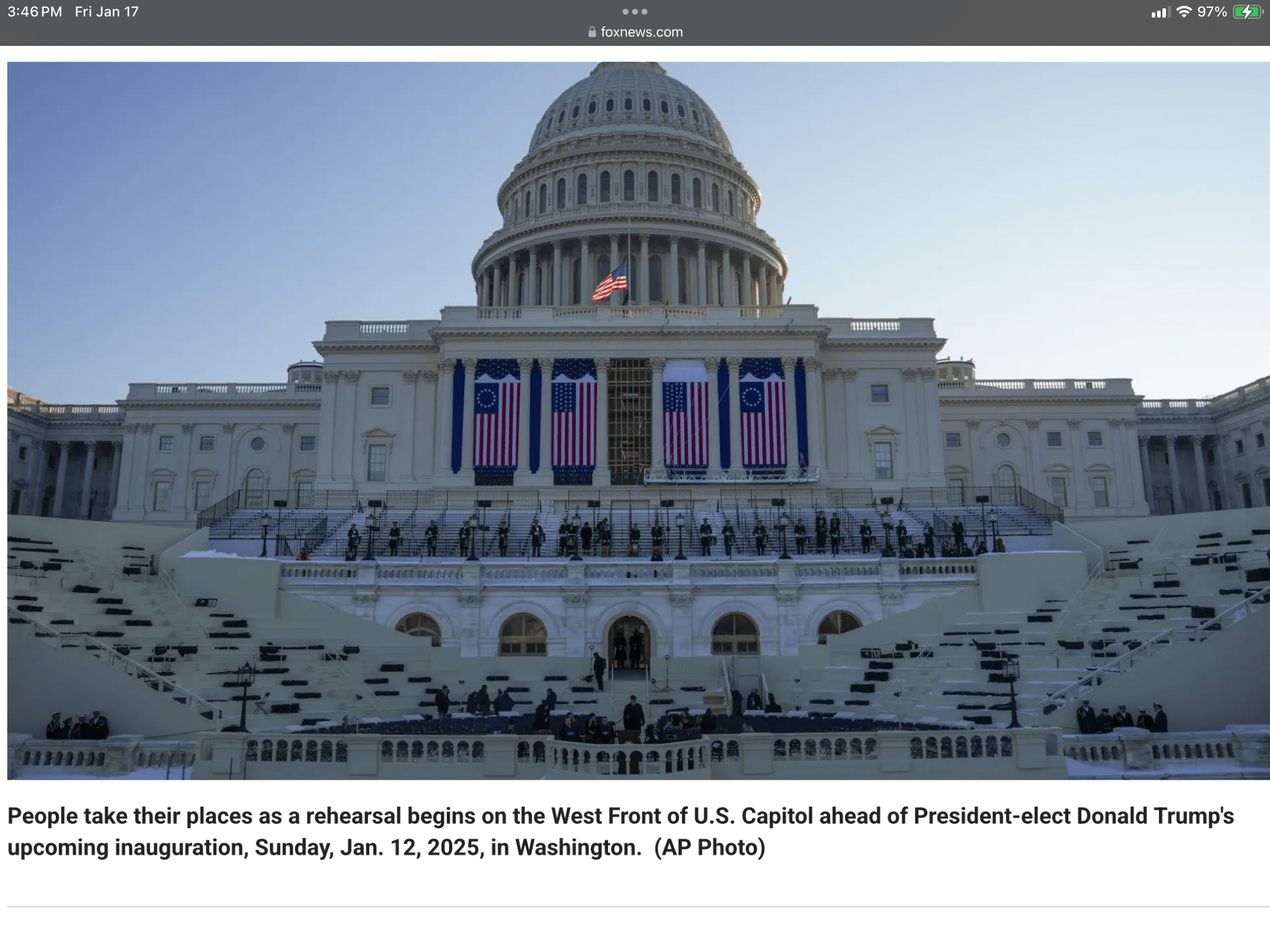 Trump swearing-in to move indoors due to cold weather, source tells Fox News